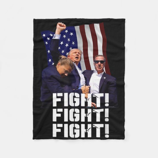 Trump Fight Fight Fight Fleece Deken (Voorkant)