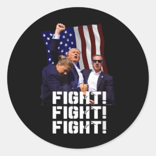 Trump Fight Fight Fight Ronde Sticker