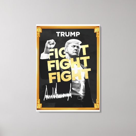 Trump Fight Fight - Inspirerende canvas voor kunst (Voorkant)
