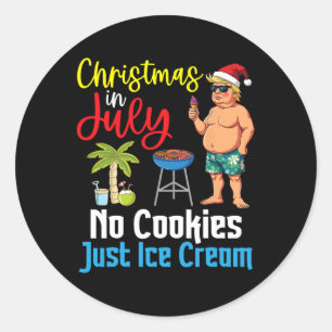 Trump Fijne kerst in juli-dag Geen koekjes gewoon Ronde Sticker