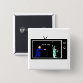 Trump Fires Lady Liberty Pin Vierkante Button 5,1 Cm (Voorkant /achterkant)