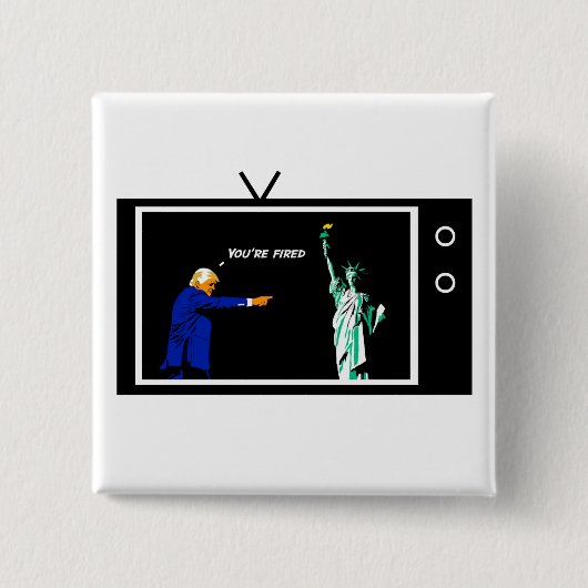 Trump Fires Lady Liberty Pin Vierkante Button 5,1 Cm (Voorkant)