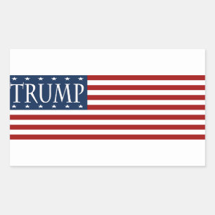 TRUMP FLAG GEAR, MAAK AMERIKA OPNIEUW GROOT. RECHTHOEKIGE STICKER