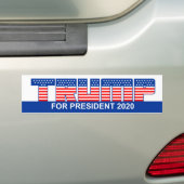 Trump for President 2020 with Flag-like Letters Bumpersticker (Op auto)