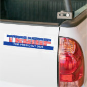 Trump for President 2020 with Flag-like Letters Bumpersticker (Op Truck)