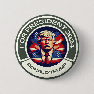 Trump for President 2024 Ronde Button 5,7 Cm