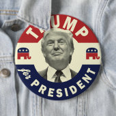 Trump for President Button - Trump 2016 Button (In situ)