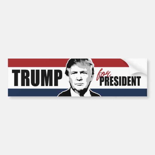 Trump for President Red White and Blue Bumper -.pn Bumpersticker (Voorkant)