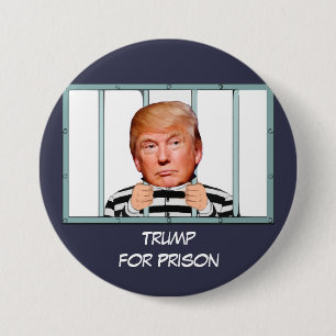 "Trump for Prison" met Trump achter tralies Ronde Button 7,6 Cm
