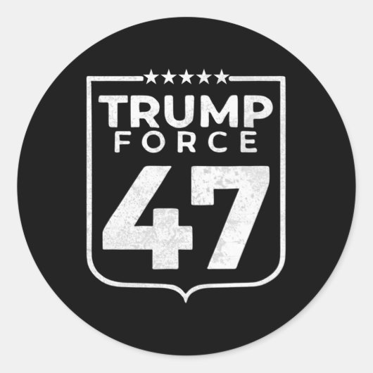 Trump Force 47 Ronde Sticker (Voorkant)