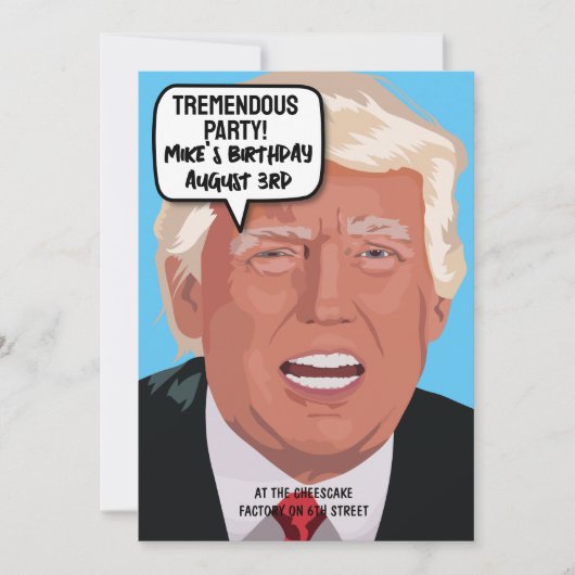 TRUMP FUNNY ANNIVERSAIRE FÊTE Invitation (Devant)