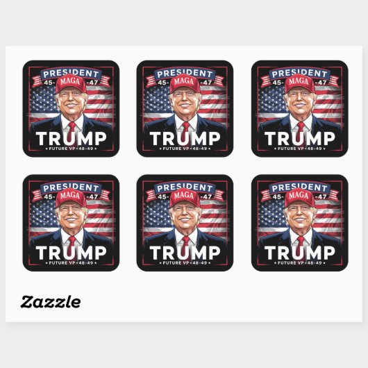 Trump Future VP 48-49 Vierkante Sticker (Vel)