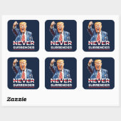 Trump geeft zich nooit over vierkante sticker (Vel)