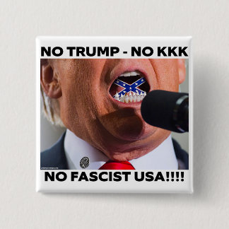 TRUMP "GEEN FASCISTISCH USA" KNOP VIERKANTE BUTTON 5,1 CM
