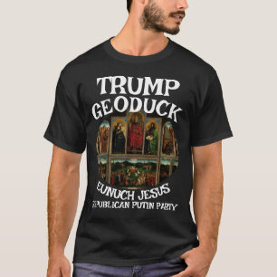 Trump Gent altaarstuk Jezus Republikeinse plaspart T-shirt