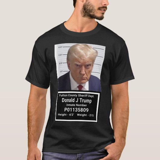 Trump Gevangene Mugshot T-shirt (Voorkant)