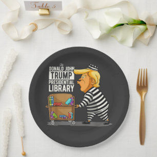 Trump gevangenis presidentiële bibliotheek papieren bordje