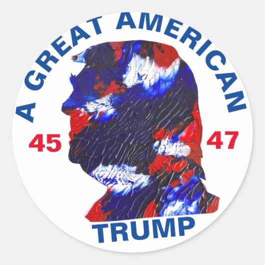 Trump geweldig Amerikaans Ronde Sticker (Voorkant)