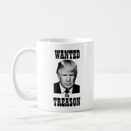 Trump Gewenst Poster Treinde Koffiemok (Links)