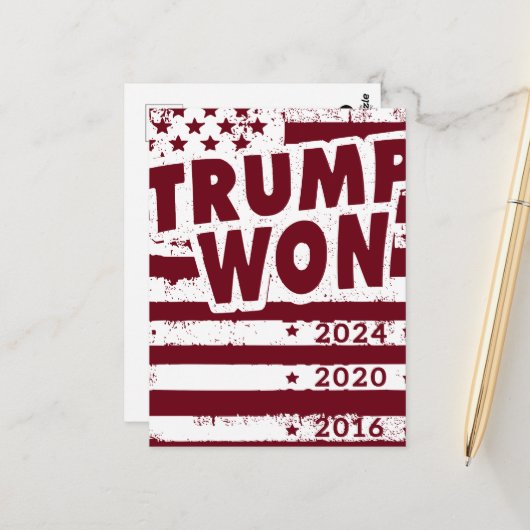 Trump Gewonnen Briefkaart (Voorkant / Achterkant in situ)