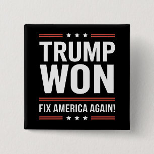 Trump Gewonnen MAGA Trump Winnaar 2024 Repareer Am Vierkante Button 5,1 Cm
