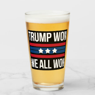 Trump Gewonnen We Hebben Allen Gewonnen 2024 Vlag Glas