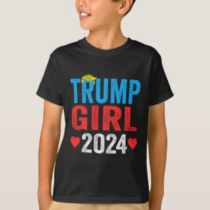 Trump Girl 2024 Schattigee Trump Flag Vrouwen Meis T-shirt