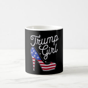 Trump Girl High Heel Amerikaanse Vlag Bling Patrio Koffiemok