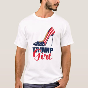 Trump Girl Stilettos High Heel American Flag Trump T-shirt