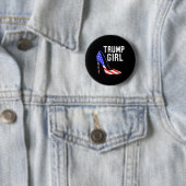 Trump Girl Trump 2025 Verkiezing Amerikaanse vlag Ronde Button 5,7 Cm (In situ)