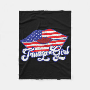 Trump Girl Y Lippen VS Vlag 2020 Verkiezing Republ Fleece Deken