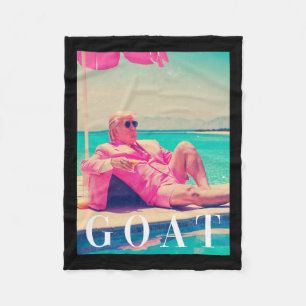 Trump Goat Shirt Zomer 2024 Retro Funny Pink Dona Fleece Deken