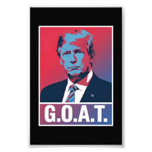 Trump GOAT Verkiezing 2024 Republikeins Vintage Foto Afdruk