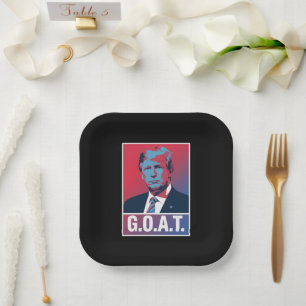 Trump GOAT Verkiezing 2024 Republikeins Vintage Papieren Bordje