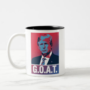Trump GOAT Verkiezing 2024 Republikeins Vintage Tweekleurige Koffiemok