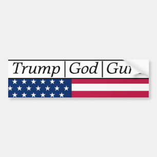 Trump God Pistolen Amerikaanse vlag Bumpersticker