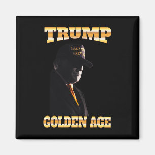 Trump Golden Age Silhouette 45 47 Golden Stropdas Magneet