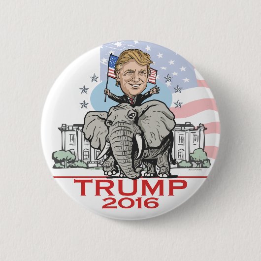 Trump GOP Elephant Tour Ronde Button 5,7 Cm (Voorkant)