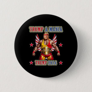 Trump Grappig Worstelen Trumpamania Republikeinse Ronde Button 5,7 Cm