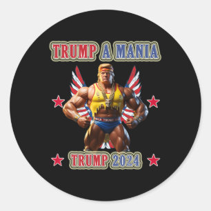 Trump Grappig Worstelen Trumpamania Republikeinse Ronde Sticker