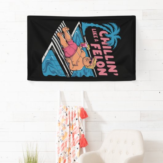 Trump Grappige Chillin Als een misdadiger Trump 20 Spandoek (Insitu)