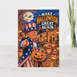 Trump Grappige Halloween Kaart | Patriotische Hall
