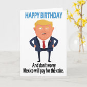 Trump grappige verjaardag kaart (Gele Bloem)