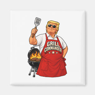Trump Grill Commander BBQ vierkante koelkastmagnee Magneet