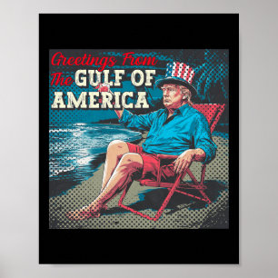 Trump groet uit het Gulf Beach of America-deel Poster