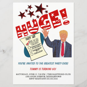 Trump Grootste Feest Eens Feest HUGE Feest Kaart