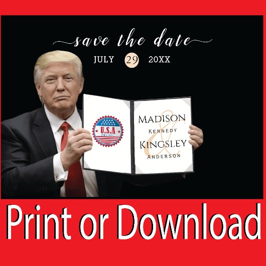Trump Grootste 💍 Patriottrouwdag Opslaan De Datum Save The Date
