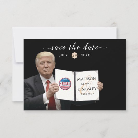 Trump Grootste 💍 Patriottrouwfeest Opslaan De Dat Save The Date (Voorkant)