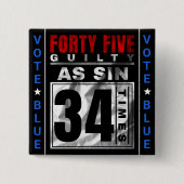 Trump Guilty Vierkante Button 5,1 Cm (Voorkant)