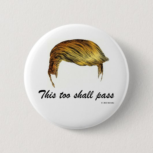 Trump hair ronde button 5,7 cm (Voorkant)